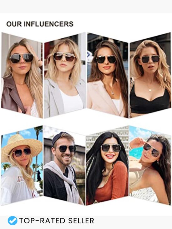 Retro Oversized Square Polarized Sunglasses Classic Large Metal Frame Vintage main image 5